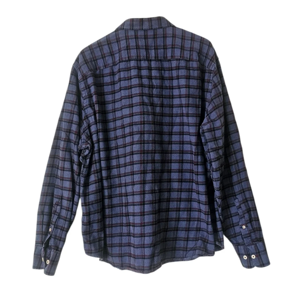 Woolrich Blackwatch Tartan Men's Plaid Flannel Button Up Shirt Blue Green Sz L